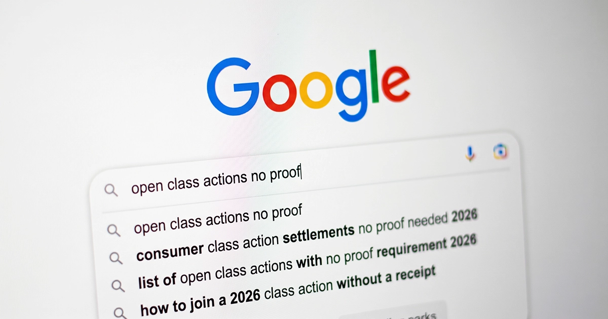 Google search page on a screen — Alphabet Gemini 3.5 Pro securities class action