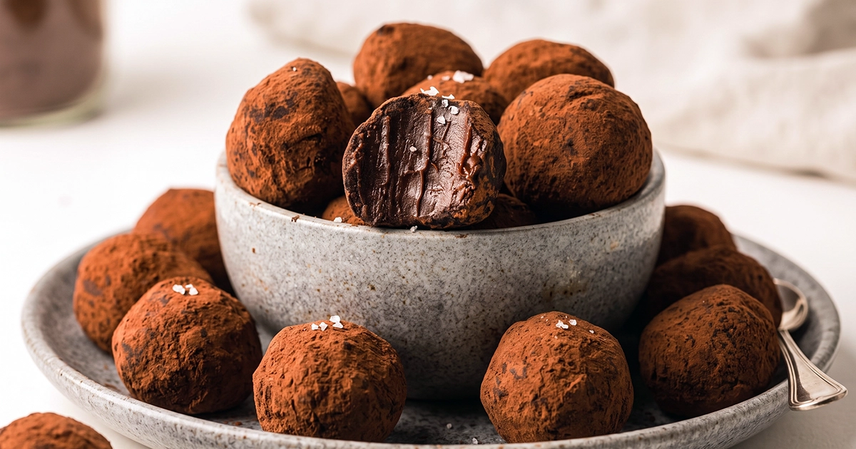 Cocoa-dusted chocolate truffles